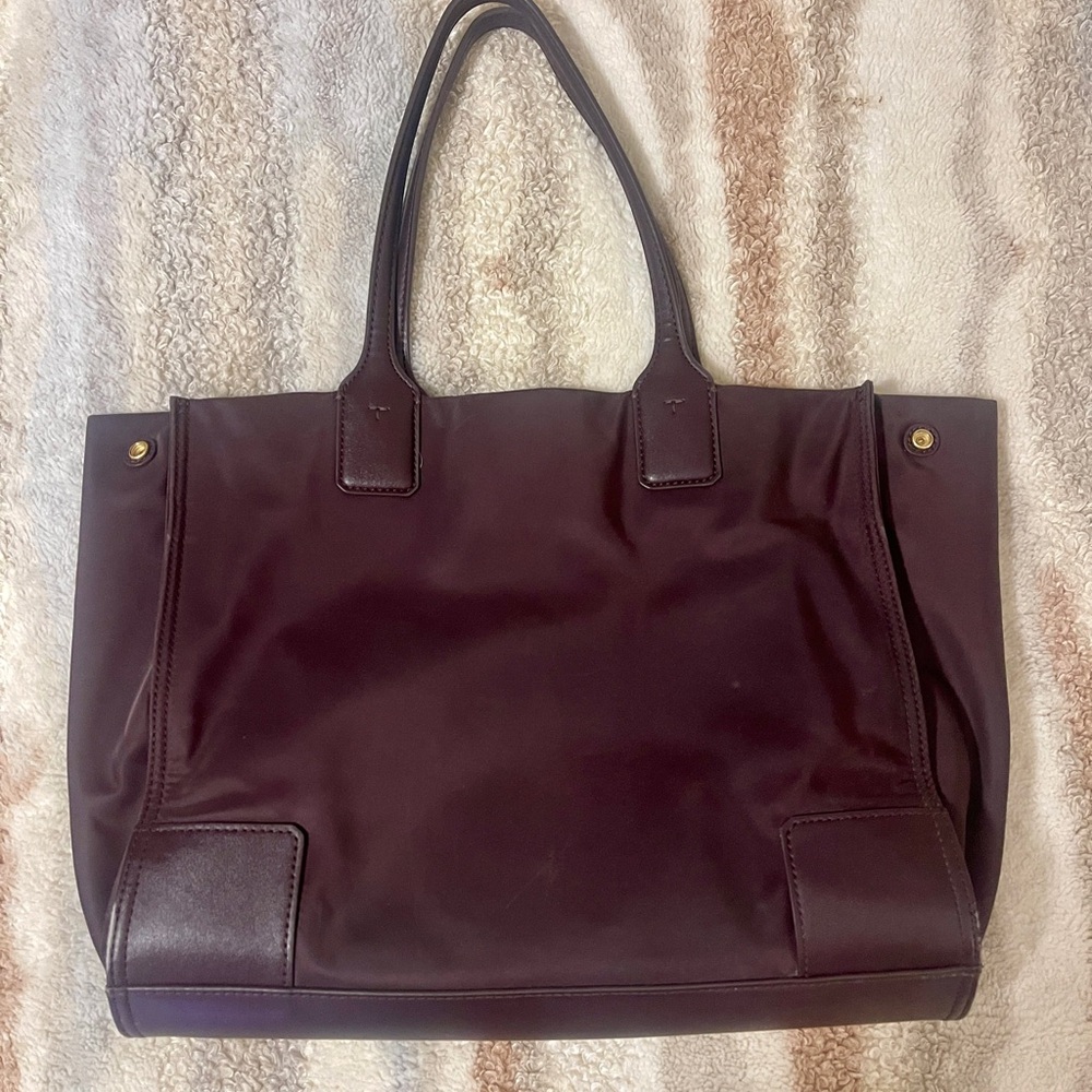 Tory Burch Dark Brown Canvas Tote - Picture 2 of 5